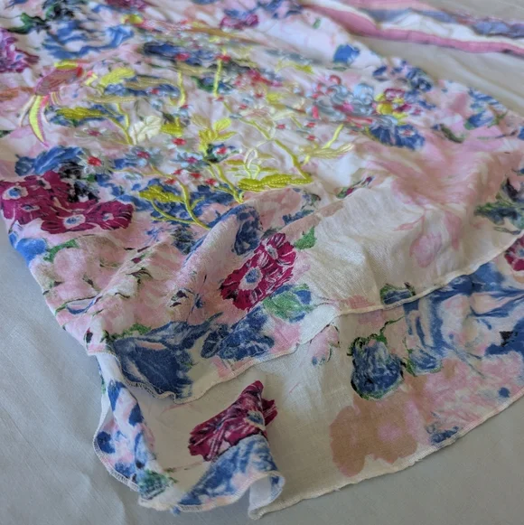 Anthropologie Aratta Silent Journey Cyrena Embroidered Floral Bird Shirt - Picture 10 of 10